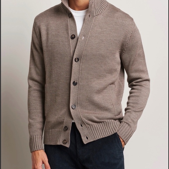 Oscar de la Renta Taupe Cardigan Sweater